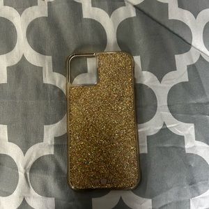 Gold glitter “CASE-MATE”  iPhone XR/11 phone case USED